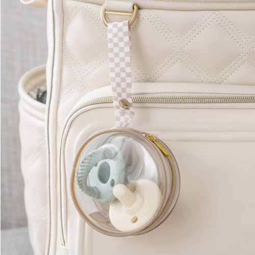 Itzy Ritzy Clear Pacifier Case with Handle, Multi-Use - Checkerboard