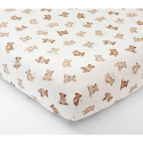Teddy Bear Organic Cot Fitted Sheet | Pottery Barn Kids AU