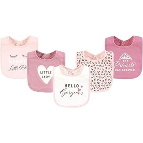 Hudson Baby Infant Girl Cotton Bibs, Hello Gorgeous, One Size
