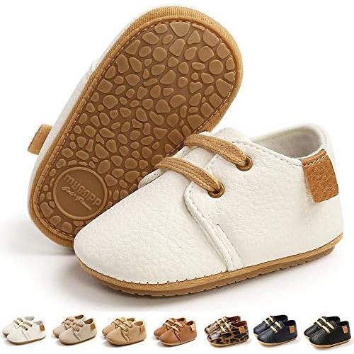 LAFEGEN Baby Boys Girls Classic PU Leather Loafers Soft Sole Oxford Dress Shoes First Walking Flat Moccasins Casual Sneaker