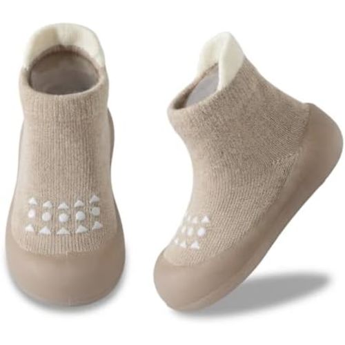 Baby Sock Shoes Toddler Walking Shoes Infant Non-Slip Slippers with Soft Rubber Sole Baby Boys Girls Sneakers