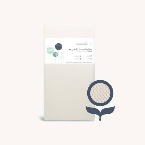 Naturepedic Organic Breathable Full Crib Mattress with Washable Cover