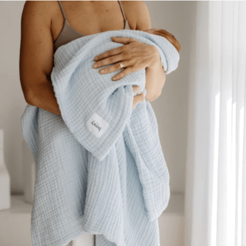 Muslin Bubble Blanket - Powder Blue