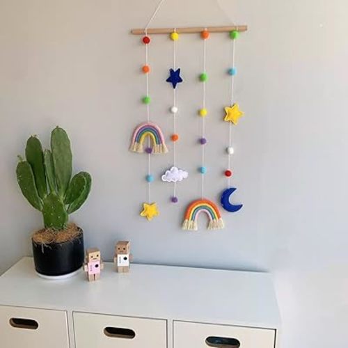 Rainbow Nordic Style Wall Hanging Decoration, Children Kids Adult Home Decor, Modern Style Household Decoration, Cute Wall-pediments