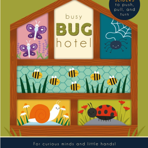 Busy Bug Hotel (Happy Fox Books) Sturdy Board Book for Kids Ages 3-6 - Interactive Sliders to Make Bugs Wiggle, Hop, and Fly