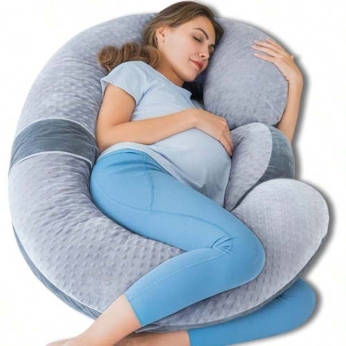 Pregnancy Pillows E Shaped Full Body Pillow For Sleeping With Pregnancy Wedge Pillow For Belly Support 60 Inch Maternity Pillow For Side Sleeper Grey Velvet