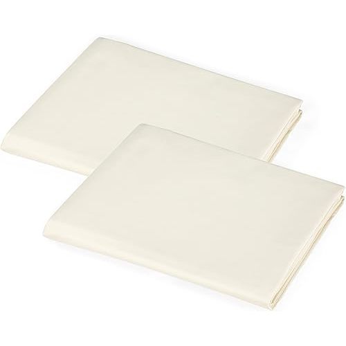 American Baby Company 2 Pack 100% Cotton Percale Fitted Nap Mat Sheet with Elastic Corners, 24" x 48" x 4" - Soft & Breathable Rest Mat Sheet or Nap Mat Cover for Daycare & Preschool, Cream