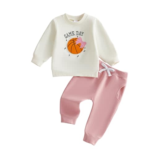 Baby Girl Football Outfit Cute Fall Clothes Long Sleeve Sweatshirt Pant Set