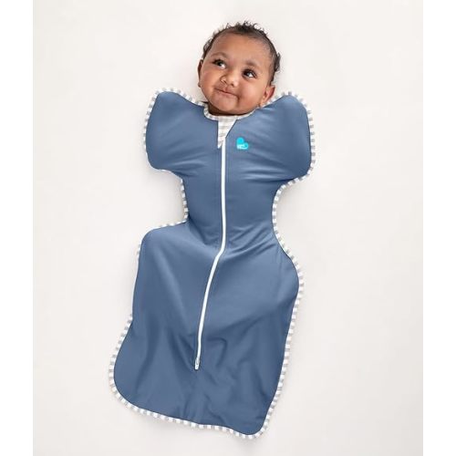 Love to Dream Swaddle UP, Baby Sleep Sack, Self-Soothing Swaddles for Newborns, Improves Sleep, Snug Fit Helps Calm Startle Reflex, New Born Essentials for Baby, 5-8.5 lbs, Denim