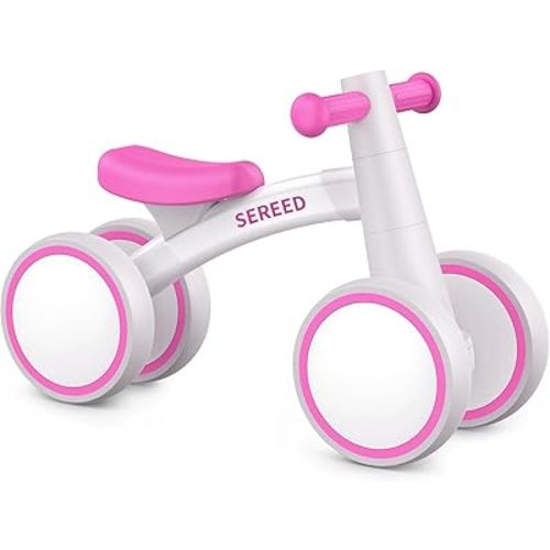 SEREED Baby Balance Bike for 1 Year Old Boys Girls 12-24 Month Toddler Balance Bike, 4 Wheels Toddler First Bike, First Birthday Gifts