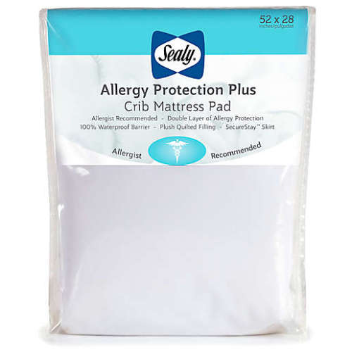 Sealy® Allergy Protection Plus Crib Mattress Pad in White