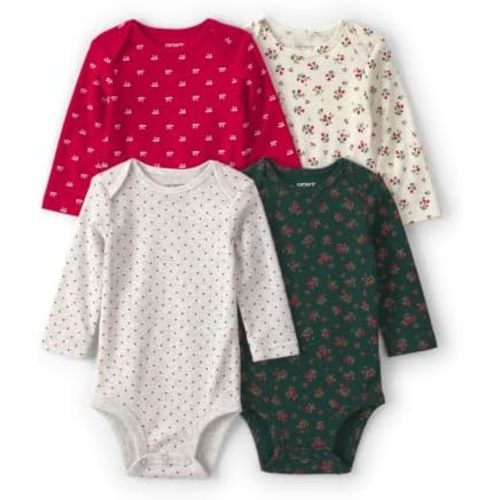 Carter's Baby Girls' 4-pack Long Sleeve Bodysuits