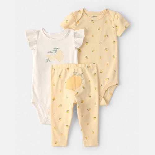 Baby Carter's 3-pc. Lemon Bodysuit & Pant Set