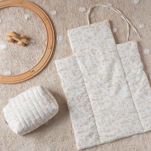 Diaper Changing Set - Toile de Jouy/Beige
