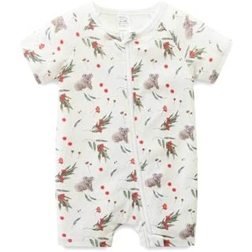 Baby Boy Girl Romper Short Sleeve 100% Cotton Bodysuit Outfits Double Zipper Jumpsuit Summer