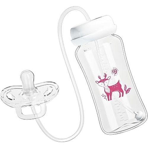Neck Feeding Bottle Infant Anti-Colic Drinking Bottle for Indoor Outdoor Use Easy to Grip Milk Storage Bottles Straight Body