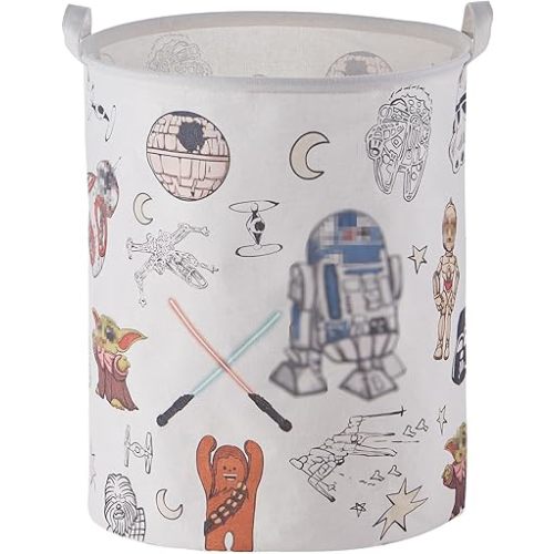 Room Nursery Decor,Baby Laundry Large Hamper Foldable With Waterproof Pe Coating,Dirty Clothes Basket Featuring The Child,Bedroom,Bathroom Set,Toy Bin,Kids Birthday Gifts,White (round)