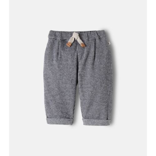 Baby Napoli houndstooth cotton-blend pants