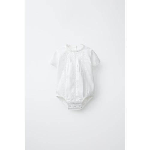EMBROIDERED ROMPER - White | ZARA United States