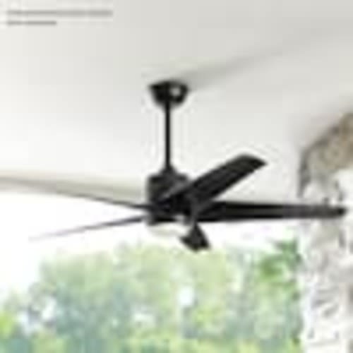 Hampton Bay Mena 54 in. White Color Changing Integrated LED Indoor/Outdoor Matte Black Ceiling Fan with Light Kit and Remote Control 99919