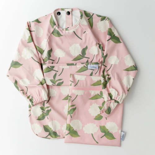 Calla & Friends | The Grayson Waterproof Long Sleeve Bib | Hydrangeas | Pink - Default Title