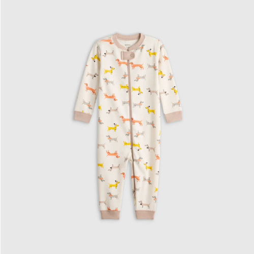 0-3M 100% Organic Cotton One Piece Pajama - Baby in Puppies