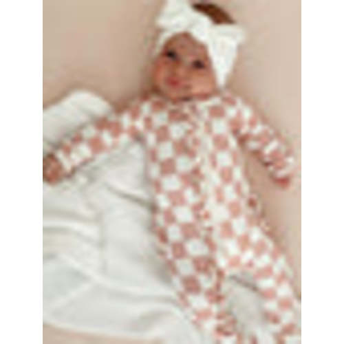 Strawberry Shortcake Checkerboard / Organic Frill Zip Footie – SpearmintLOVE