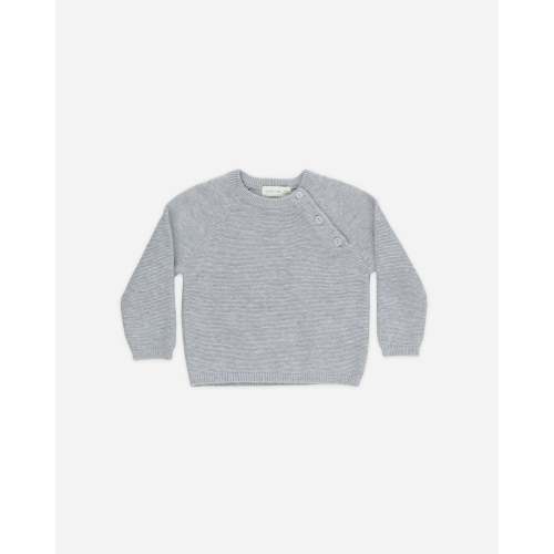 Bailey Knit Sweater || Heathered Dusty Blue – Quincy Mae