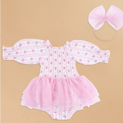 Emory Floral Tutu Bubble with Bow