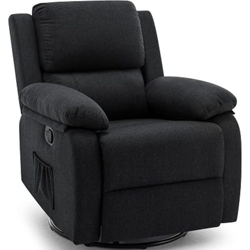 Korser Recliner Chair, 360 Swivel Rocker Chair for Adults, Small Rocking Recliner for Small Spaces, Upholstered Fabric Glider Recliner Nursery