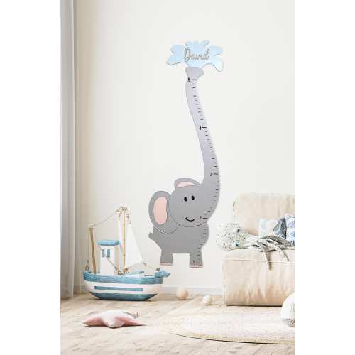 Personalized Height Ruler Wall Decor - Elephant Growth Chart for Kids , Toddlers Playroom Wall Decor, Boho Nursery Decor - U.S. DUTY FREE!