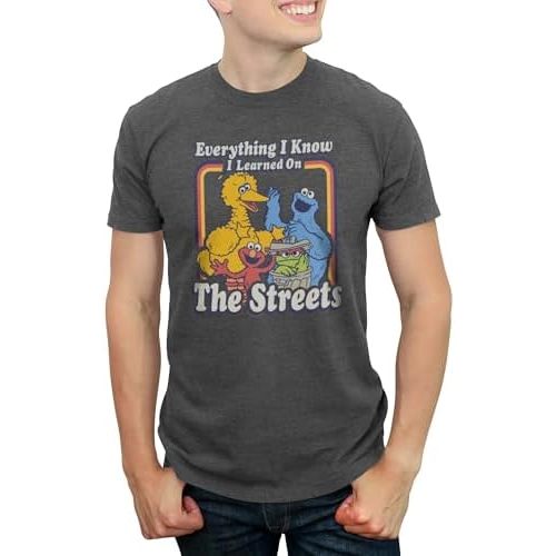 Fifth Sun Sesame Men's Everything I Know I Learned on The Streets Short Sleeve Crew Tee