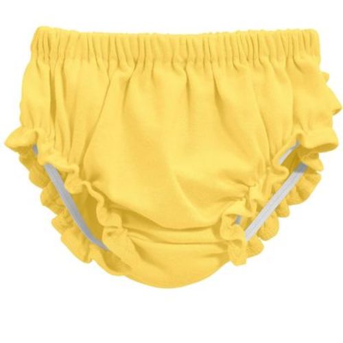 City Threads USA-Made Girls Soft Cotton Ruffle Diaper Cover | Yellow - Newborn