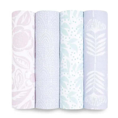 Aden + Anais - 4Pk Muslin Swaddles Damsel