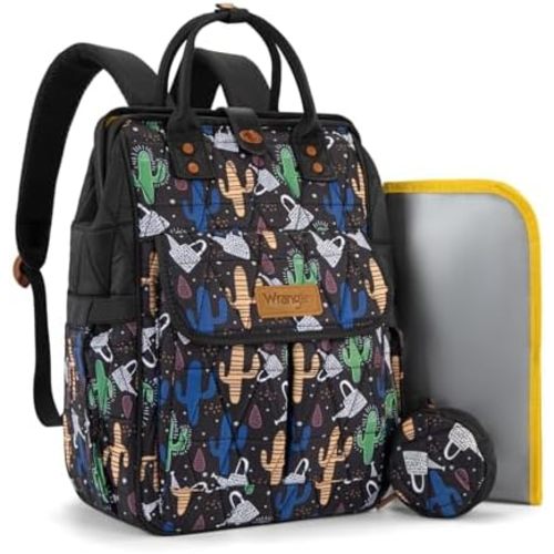Montana West Wrangler Aztec Diaper Bag Backpack Western Backpacks for Moms Baby Essentials Bag with Twist-Lock Closure, Insulated Pockets, Portable Changing Pad, Stroller Straps, Pacifier Case