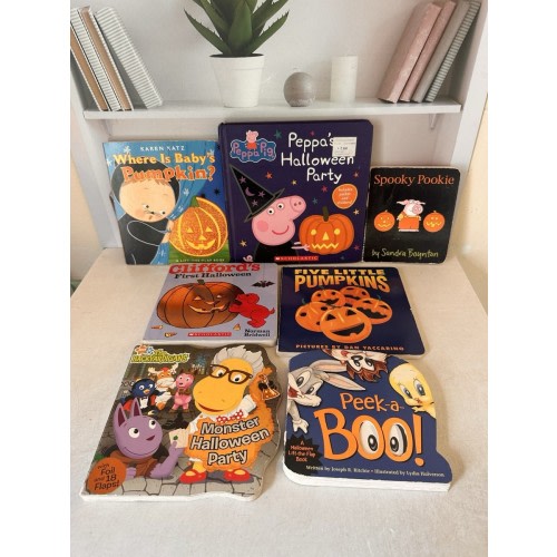 Lot Of 7 Halloween themed Baby Board Books Pumpkins Spooky Trick Treat