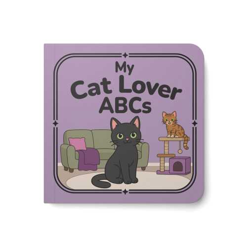 Cat ABC Board Book, Little Kitten Alphabet Baby Book, Cat Parents Baby Shower Gift, Kitty Board Book