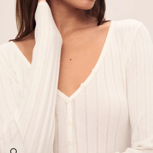 Pointelle V Neck Henley – Eberjey