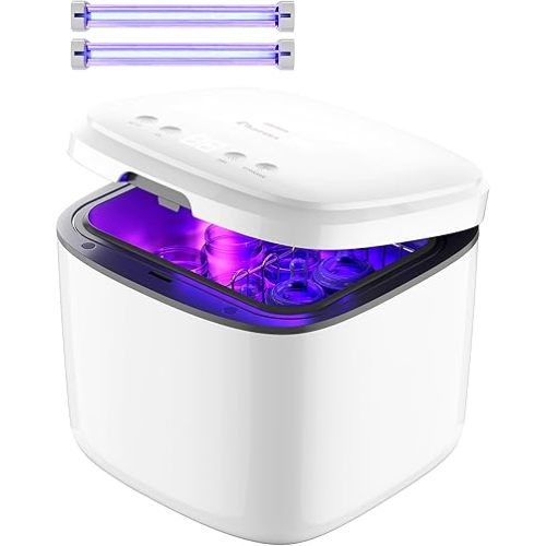 IAGREEA UV Cleaning and Dryer, 4 in 1 UV Box with 2 Fluorescent Tubes, Suitable for Baby Toys, Toothbrushes, Keys and Other Household Items, One-Click Sstart, Touch Control, No Cleaning Required