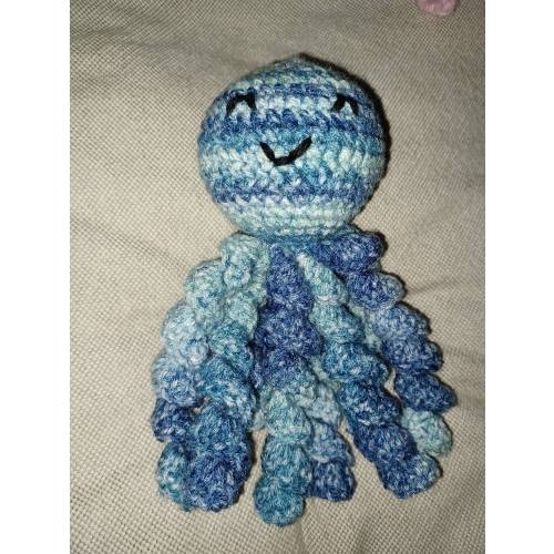 Crocheted Octopus /  NICU safe / preemie /  multicolor / toy / boy / girl / plush / under the sea / twirly