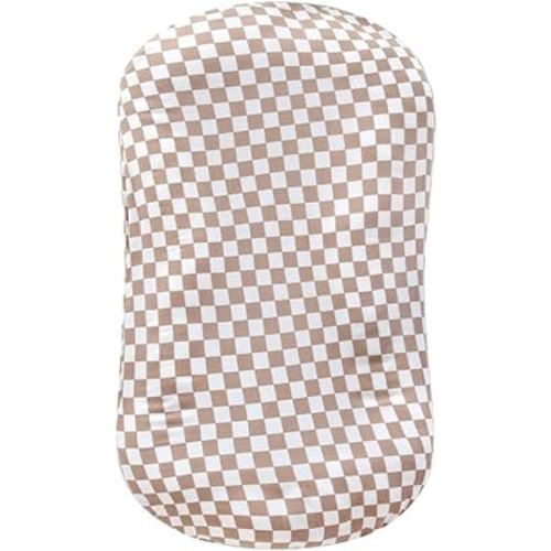 LifeTree Muslin Baby Lounger Cover, Newborn Slipcover Lounger Cover for Boys Girls Infant, Soft 70% Viscose from Bamboo and 30% Cotton, Cover Only, Checkered Pattern