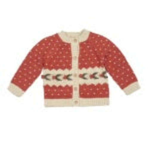 Intarsia Cardigan- Red – Littles of Cary