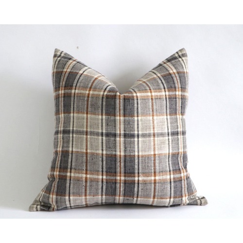 Gray Plaid Pillow Cover, Plaid Throw Pillow, Decorative Pillow • Farmhouse Pillow Cover, Fall Autumn 10 Sizes
