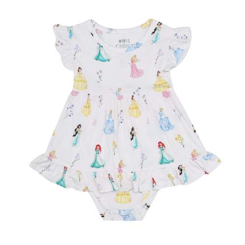 Royal Bloom Ruffled Bodysuit Dress