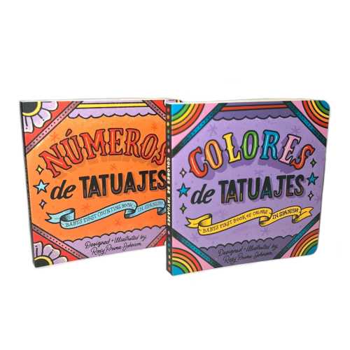 Spanish Tattoo Board Book Set – Colors and Numbers Bilingual