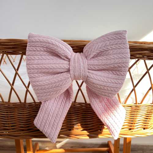 Knitted bow, Nursery Crib Bows for Baby, Crib Decor, Bows for Door, Nursery Decor, Baby Shower Gift, Baby Girl Nursery Bow, Curtain Tie Back
