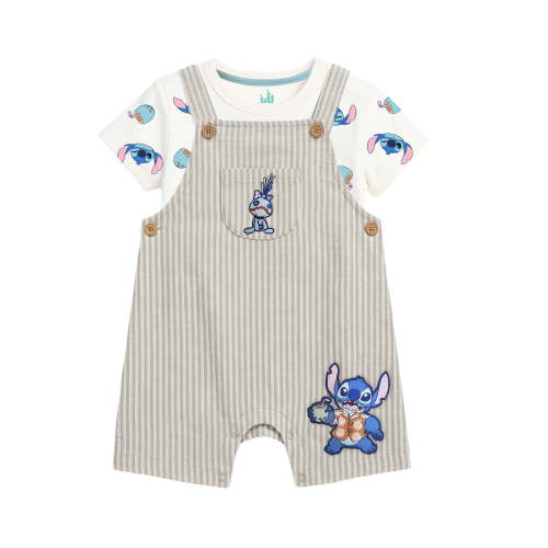 Stitch Baby Boy 2 Piece Shortall Set, Sizes 0-24 Months
