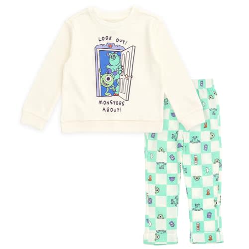 Disney Waffle Knit Pullover Sweatshirt and Jogger Pants Outfit Set Newborn to Little Kid Sizes (0-3 Months - 5)