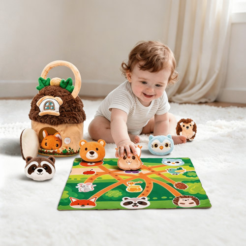 Nicecastle Baby Toys 6-12 Months - Enchanted Forest with Stuffed Farm Animals - Montessori Toys for 6 Month Old Baby 1 Year Old Boy Girl Gifts Toddlers Sensory Toy Christmas Baby Gifts