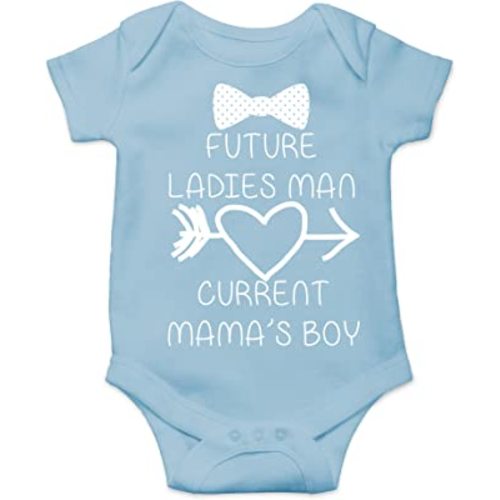 Future Ladies Man Current Mama's Boy Bodysuit Funny Infant Outfit Comfy Baby Boy Clothes